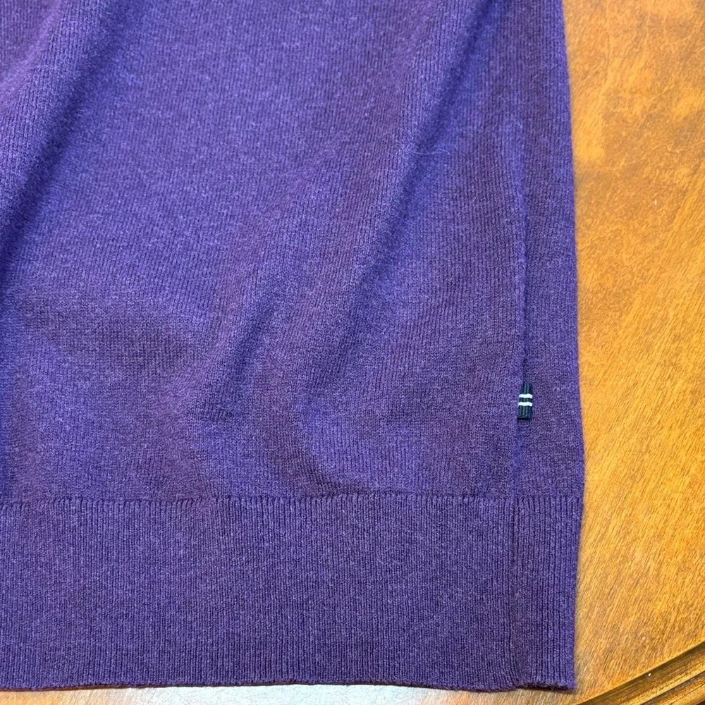 Nautica Men's V-Neck Sweater in Rich Heathered Purple, Large